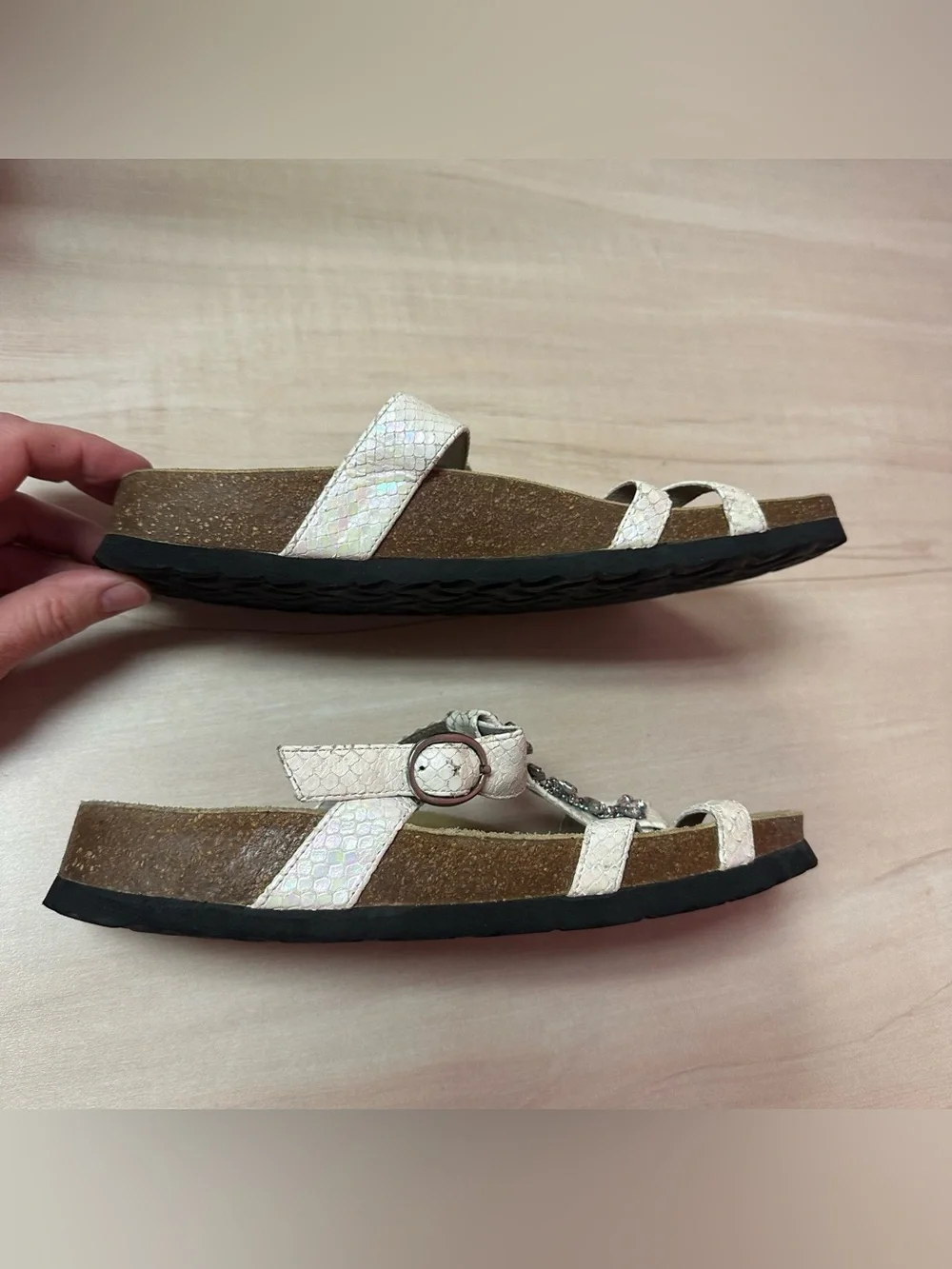 Betula by Birkenstock Jeweled T-Strap Comfort Sandals